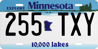 MN license plate 255TXY