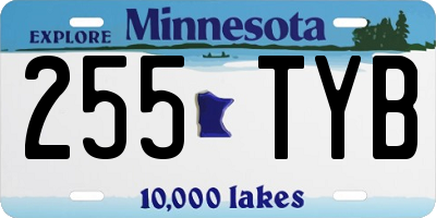 MN license plate 255TYB