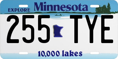 MN license plate 255TYE