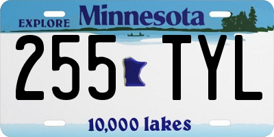 MN license plate 255TYL