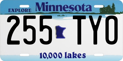 MN license plate 255TYO