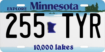 MN license plate 255TYR