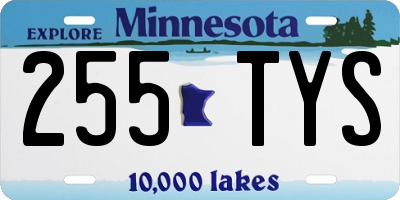 MN license plate 255TYS