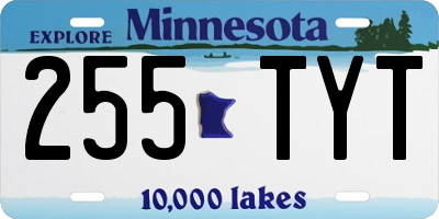 MN license plate 255TYT