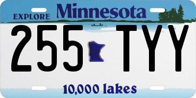 MN license plate 255TYY