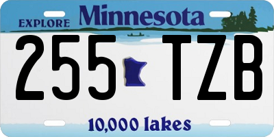 MN license plate 255TZB