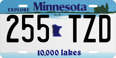 MN license plate 255TZD