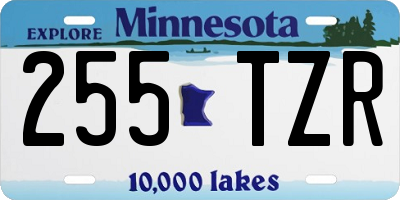 MN license plate 255TZR