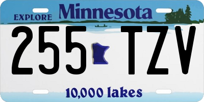 MN license plate 255TZV