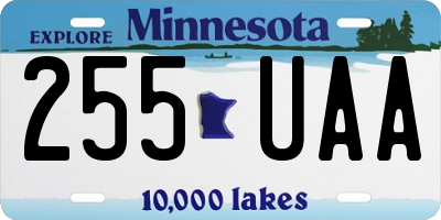 MN license plate 255UAA