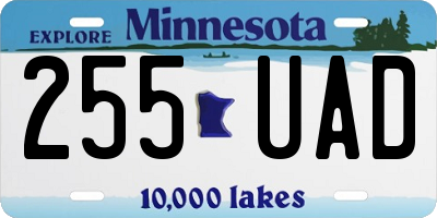 MN license plate 255UAD