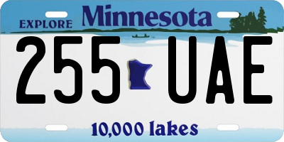 MN license plate 255UAE