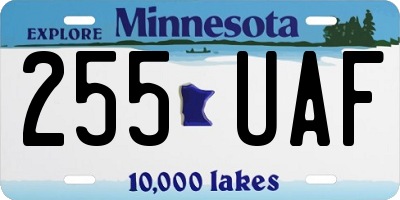 MN license plate 255UAF