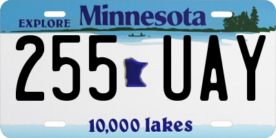 MN license plate 255UAY
