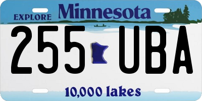 MN license plate 255UBA