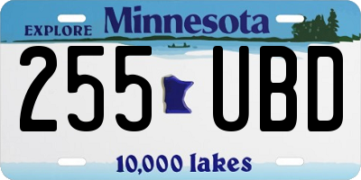 MN license plate 255UBD