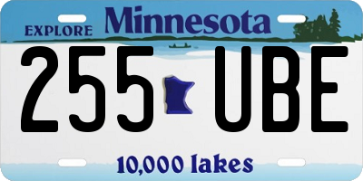 MN license plate 255UBE
