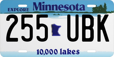 MN license plate 255UBK