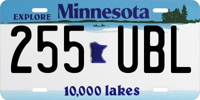 MN license plate 255UBL