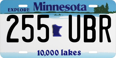 MN license plate 255UBR