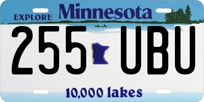 MN license plate 255UBU