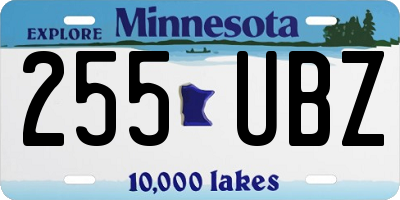 MN license plate 255UBZ