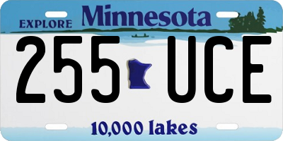 MN license plate 255UCE