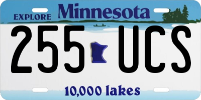 MN license plate 255UCS