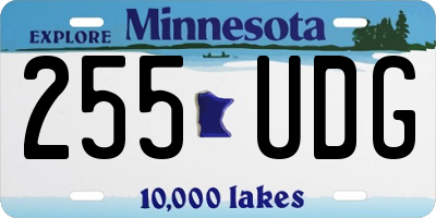 MN license plate 255UDG