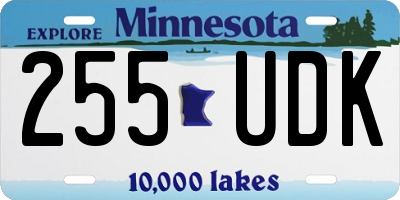 MN license plate 255UDK