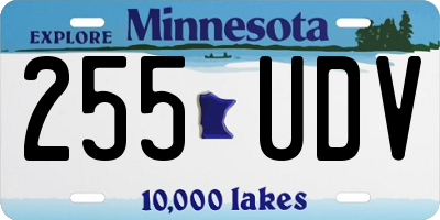 MN license plate 255UDV