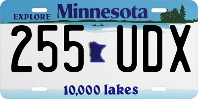 MN license plate 255UDX