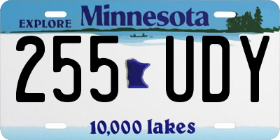 MN license plate 255UDY