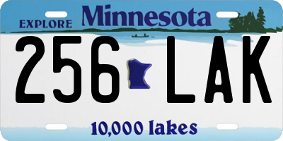 MN license plate 256LAK