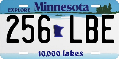 MN license plate 256LBE