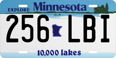 MN license plate 256LBI