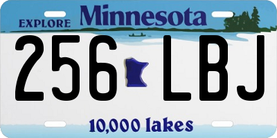 MN license plate 256LBJ