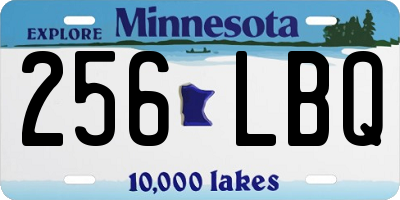 MN license plate 256LBQ