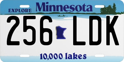 MN license plate 256LDK