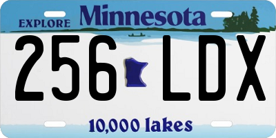 MN license plate 256LDX