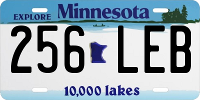 MN license plate 256LEB
