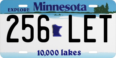 MN license plate 256LET