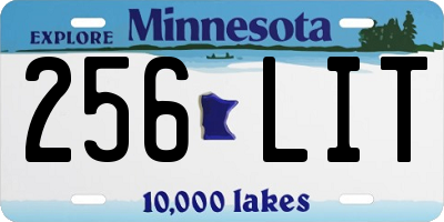 MN license plate 256LIT