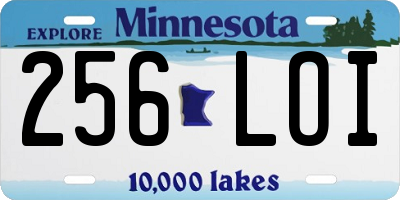 MN license plate 256LOI