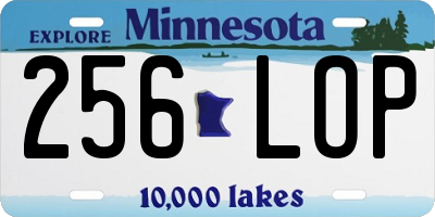 MN license plate 256LOP