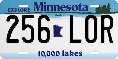 MN license plate 256LOR