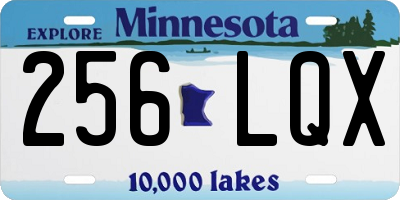 MN license plate 256LQX