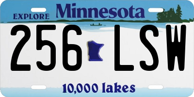 MN license plate 256LSW
