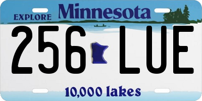 MN license plate 256LUE