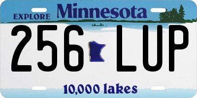 MN license plate 256LUP